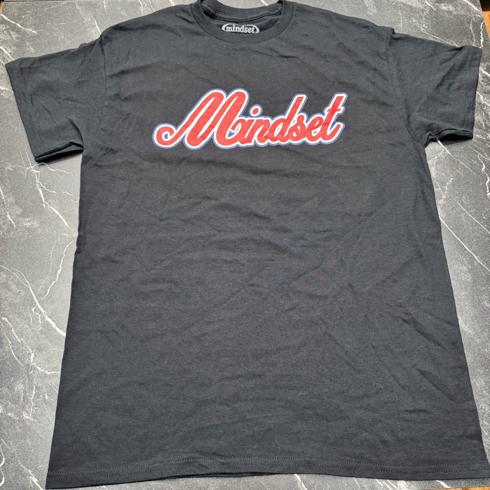 Mindset Black Red Graphic T-Shirt Mens Medium Streetwear Tee BNWT Casual
